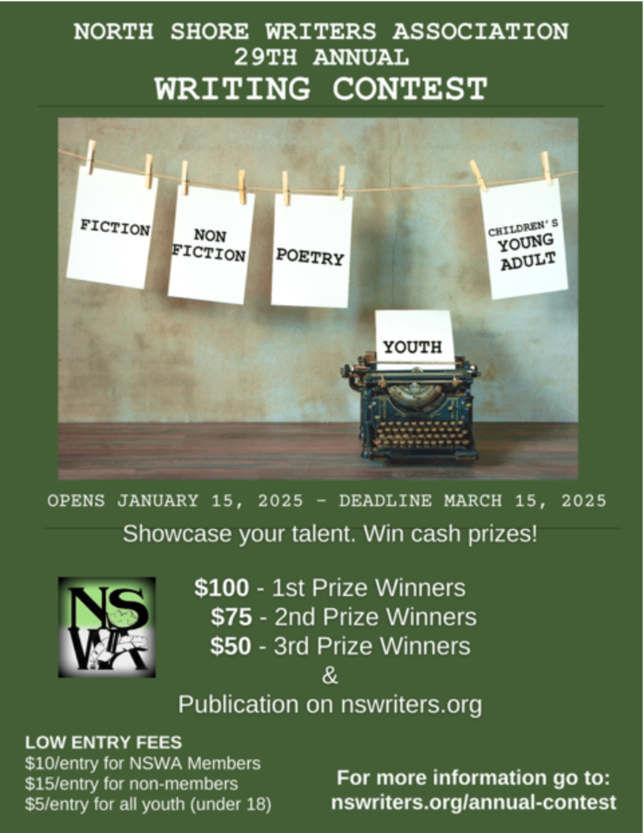 A poster announcing the NSWA 29th Annual Writing Contest.