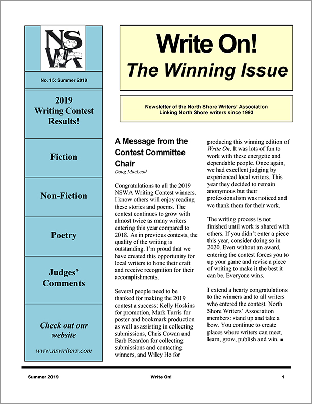 Write On! NSWA Newsletter Winners’ Edition Summer 2019