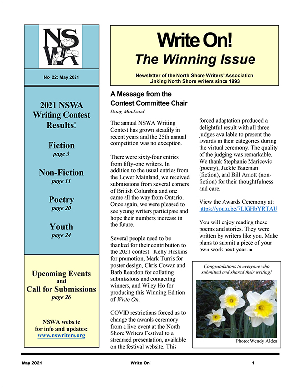 Write On! NSWA Newsletter Winners’ Edition Spring/Summer 2021